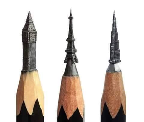 Amazing Art - Towers created on pencil tip