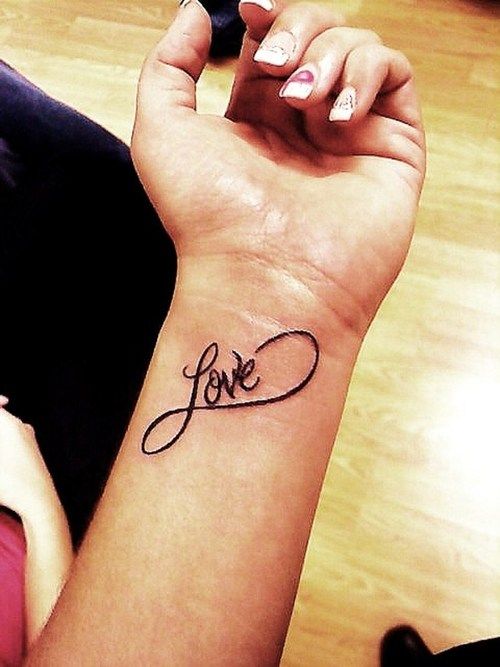 Amazing Love Infinity Tattoo On Wrist