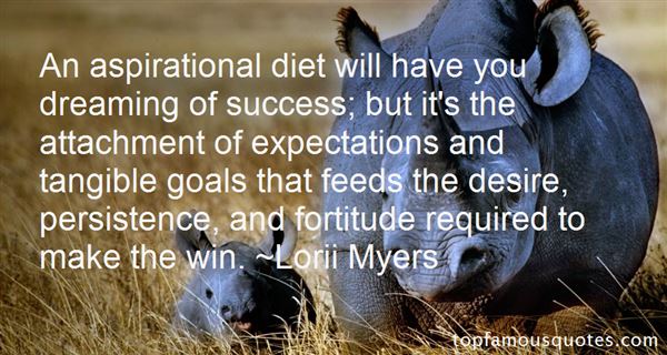 An aspirational diet will have you dreaming of success; but it’s the attachment of expectations and tangible goals that feeds the desire, persistence, and fortitude required to make the win.