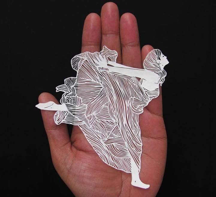 Beautiful Dancing Girl Papercut Artwork By Parth Kothekar
