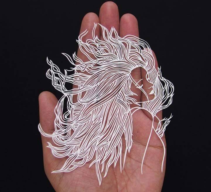 Beautiful Feathers Papercut By Parth Kothekar