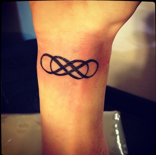 Black Ink Infinity Tattoo Ideas For Wrist