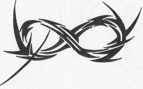Black Tribal Infinity Tattoo Design