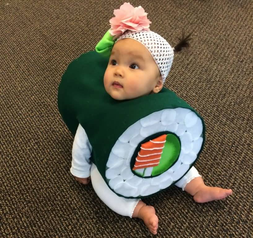 Cute Little Kid With Sushi Halloween Costume