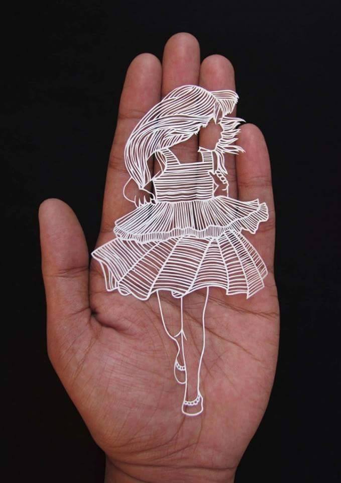 Cute little Girl Papercut By Parth Kothekar