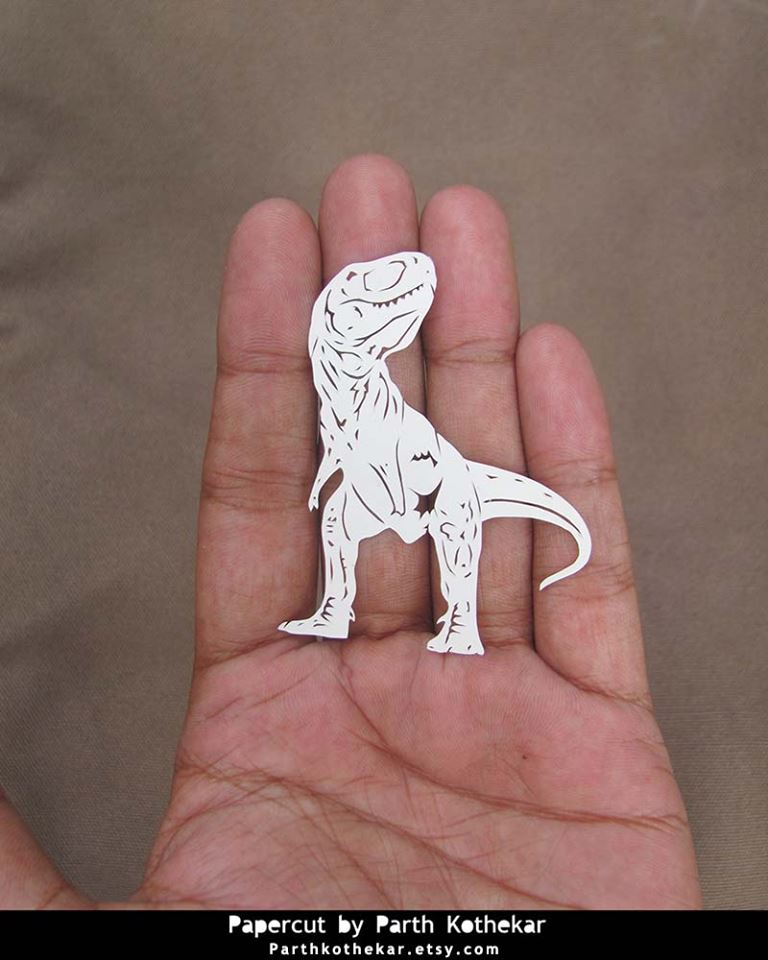 Dinosaur Papercut By Parth Kothekar