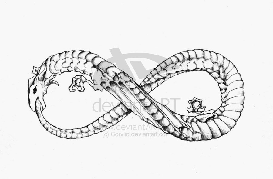 Dragon Ouroboros Tattoo Design by Corviid