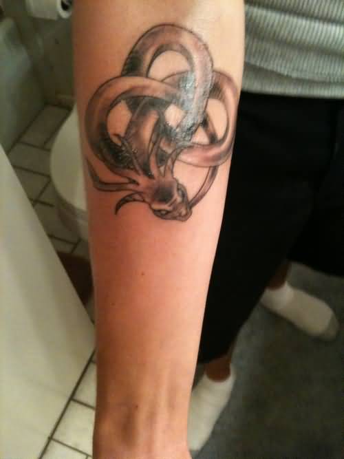Dragon Snake Ouroboros Tattoo On Forearm