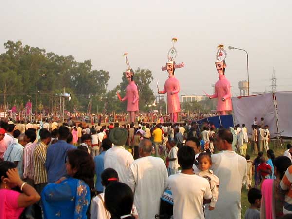 Effigies Of Ravana, Kumbhkaran And Meghnath During Dussehra Celebration