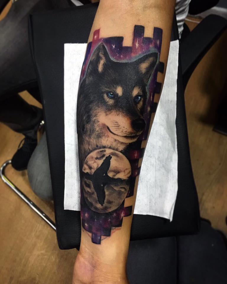 Fox Tattoo On Left Forearm by Andres Acevedo‎