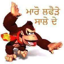 Funny Monkey Punjabi Meme