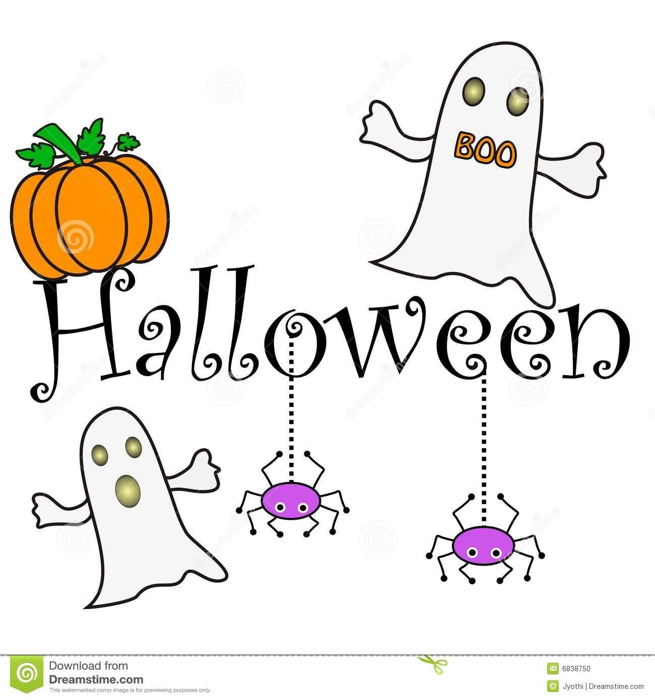 Halloween Wishes 2016 Ghosts And Pumpkin Clipart
