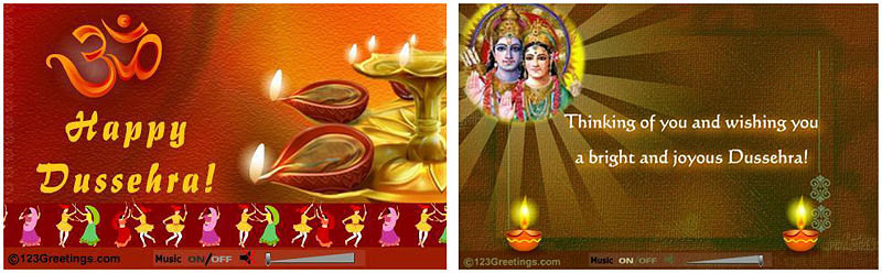 Happy Dussehra Thinking Of You And Wishing You A Bright And Joyous Dussehra