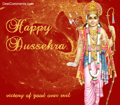 Happy Dussehra Victory Of Good Over Evil Glitter