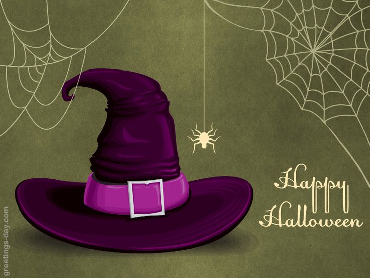 Happy Halloween 2016 Hat And Spider Picture
