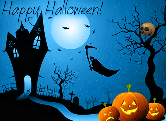 Happy Halloween Laughing Pumpkins Animated Picture
