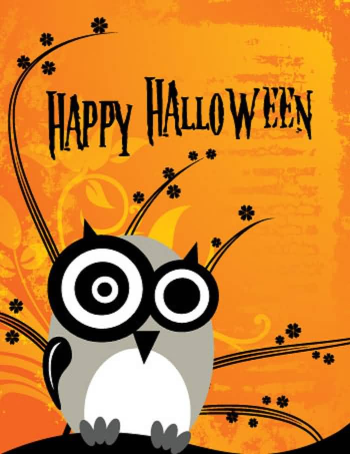Happy Halloween Owl Greeting Card