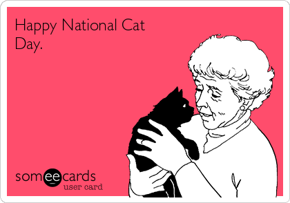 Happy National Cat Day 2016 Card