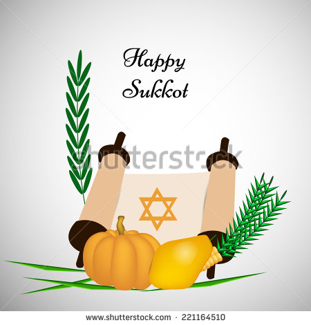Happy Sukkot Four Species And Torah Clipart