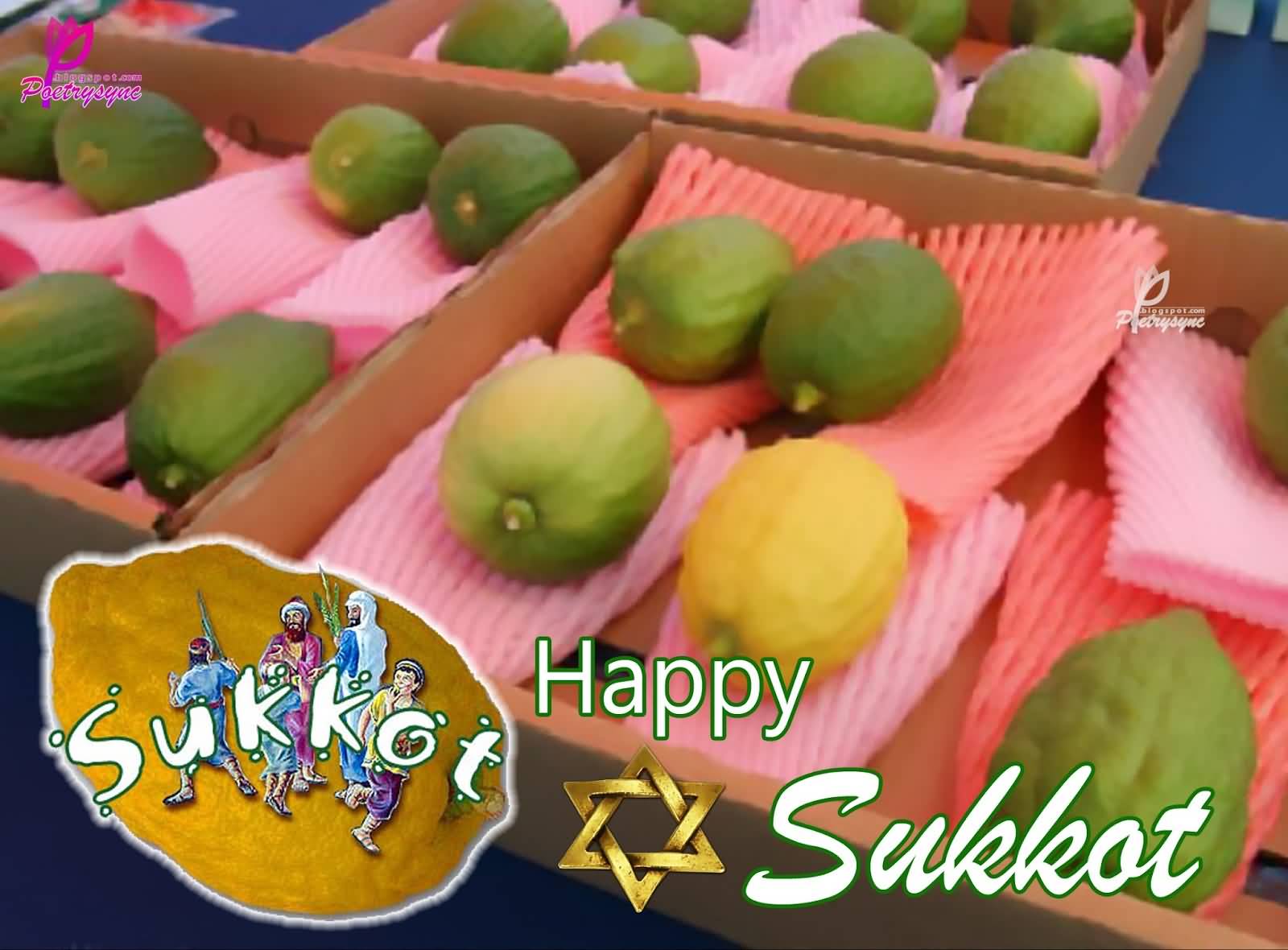 Happy Sukkot Greetings Citron Fruit Picture