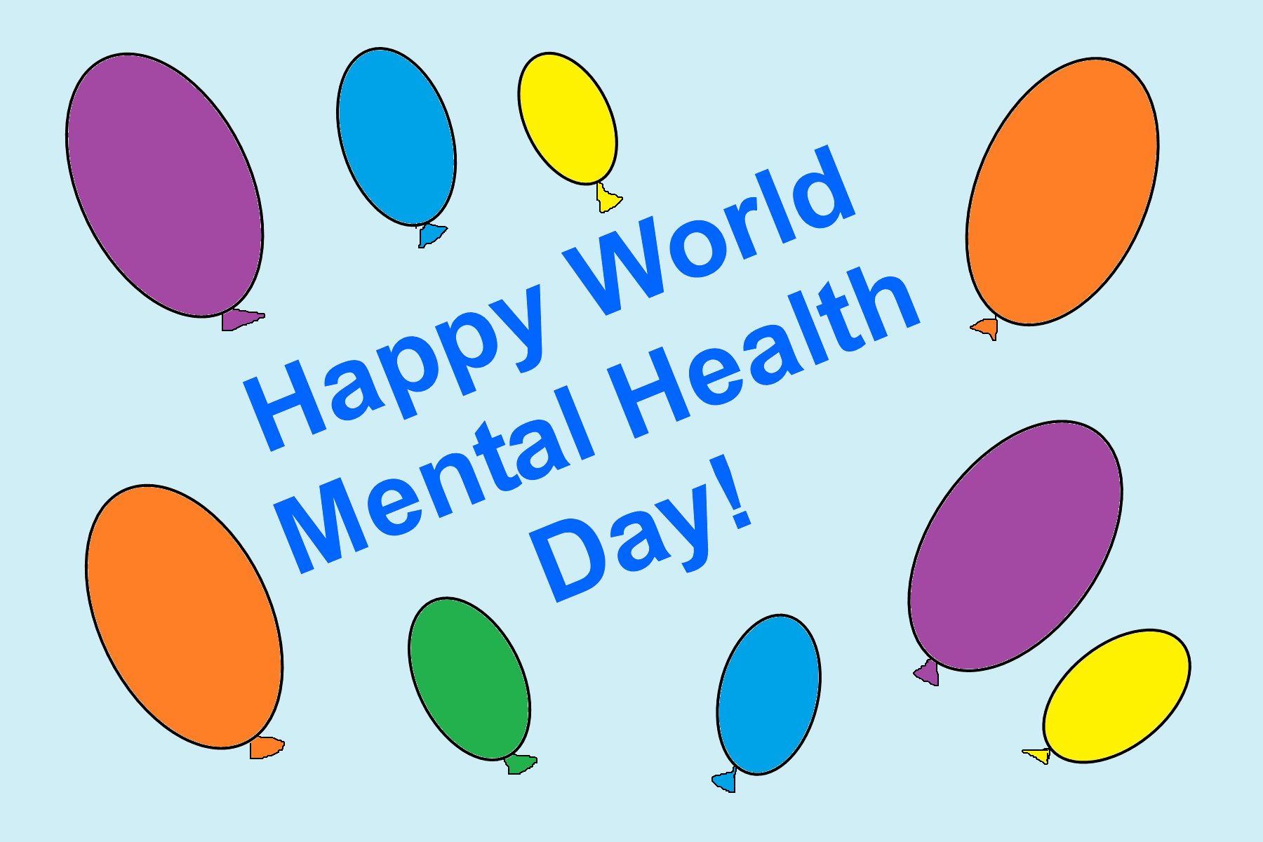 Happy World Mental Health Day Colorful Balloons Picture