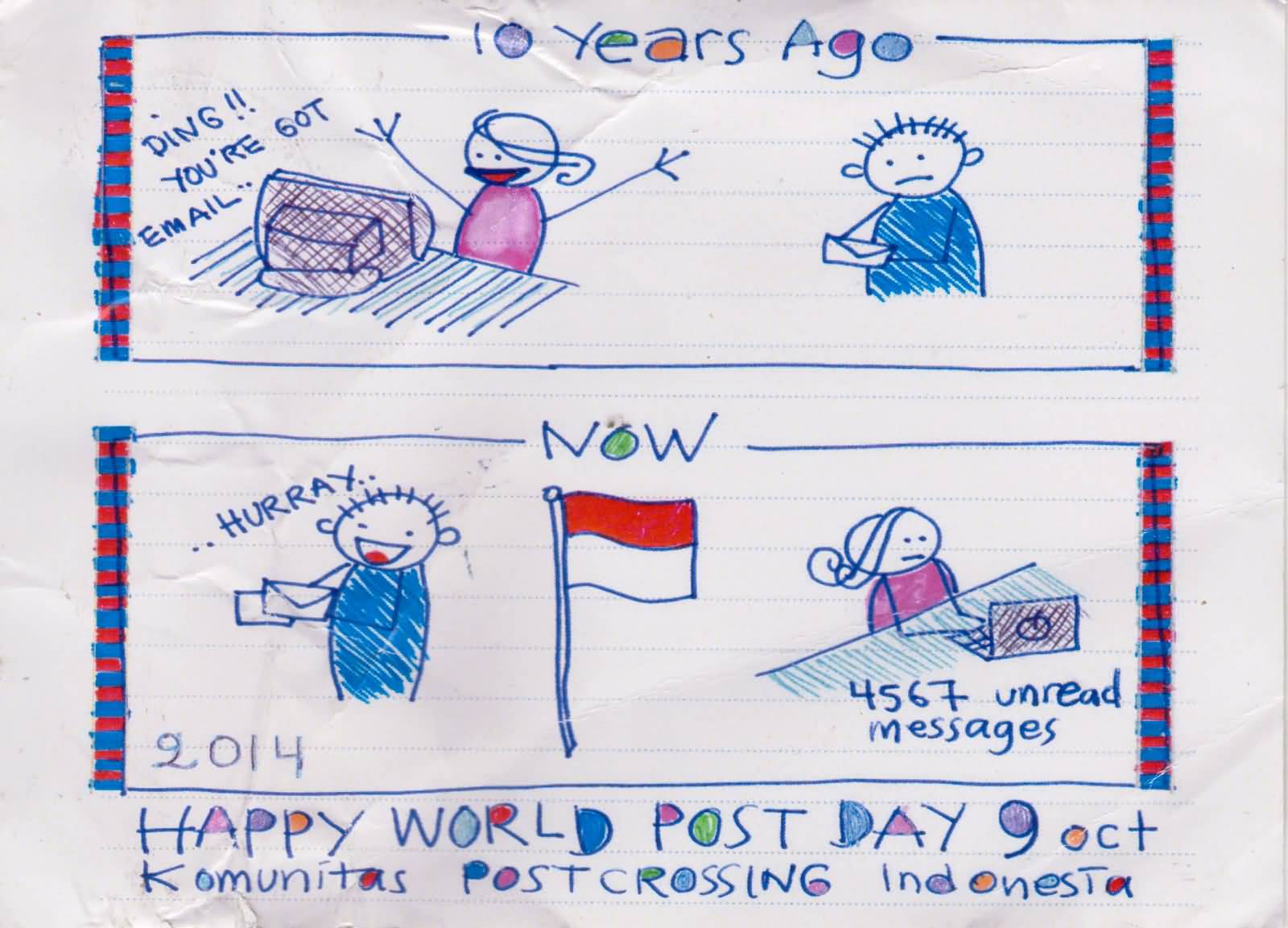 Happy World Post Day 9th October Hand Made Wishes Picture