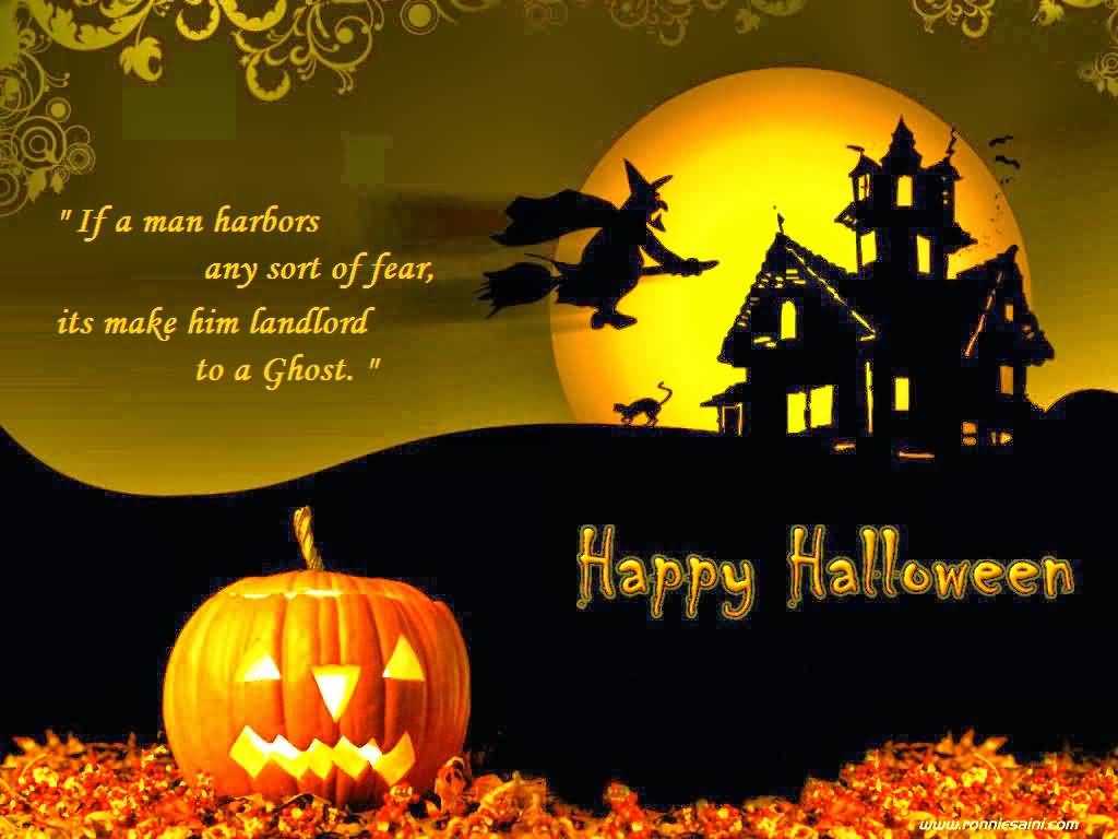 If A Man Harbors Any Sort Of Fear Its Make Him Landlord To A Ghost Happy Halloween Greeting Card