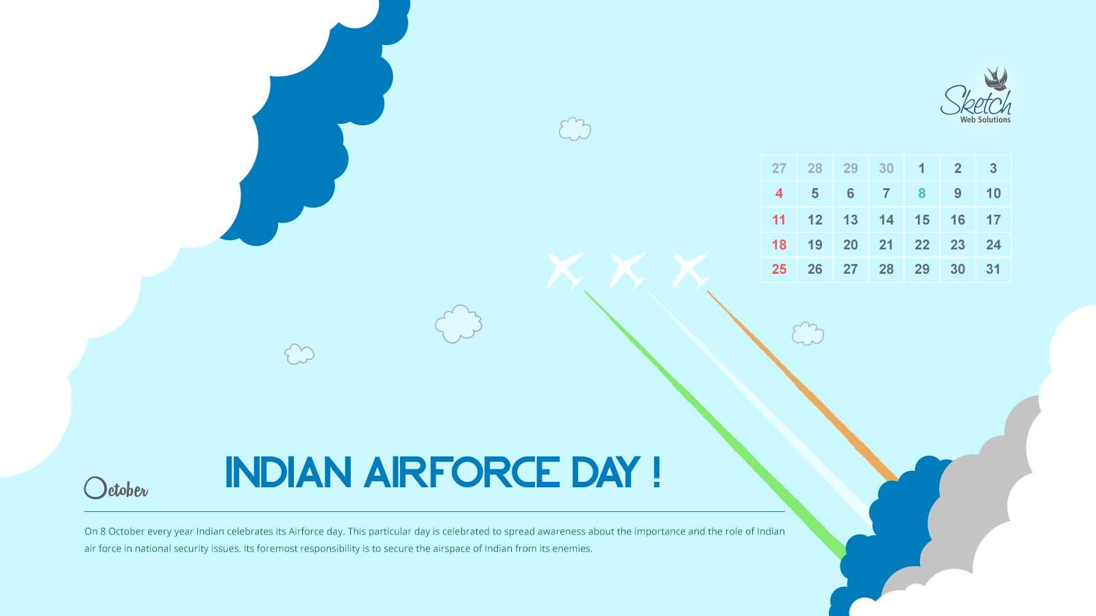 Indian Air Force Day Calendar