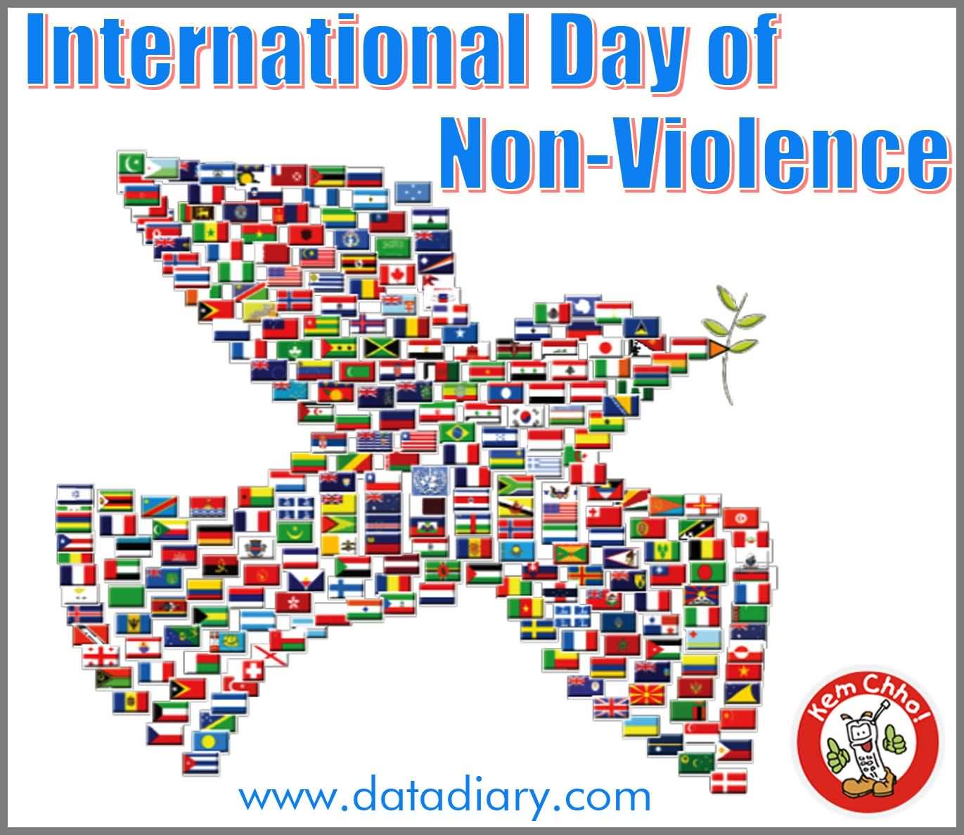International Day of Non-Violence Dove Of Flags Of All Countries Picture