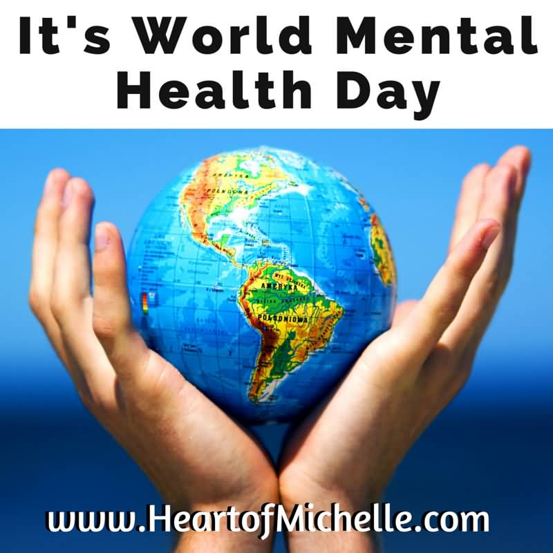 It's World Mental Health Day Earth Globe In Hands Picture