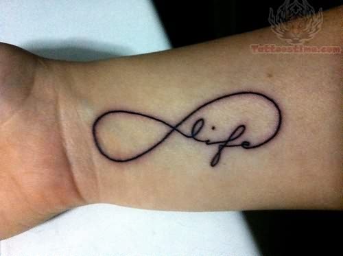 Life Infinity Tattoo On Forearm