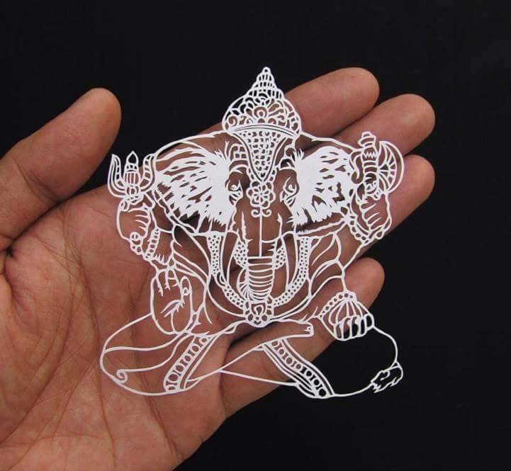 Lord Ganesha By Papercut By Parth Kothekar
