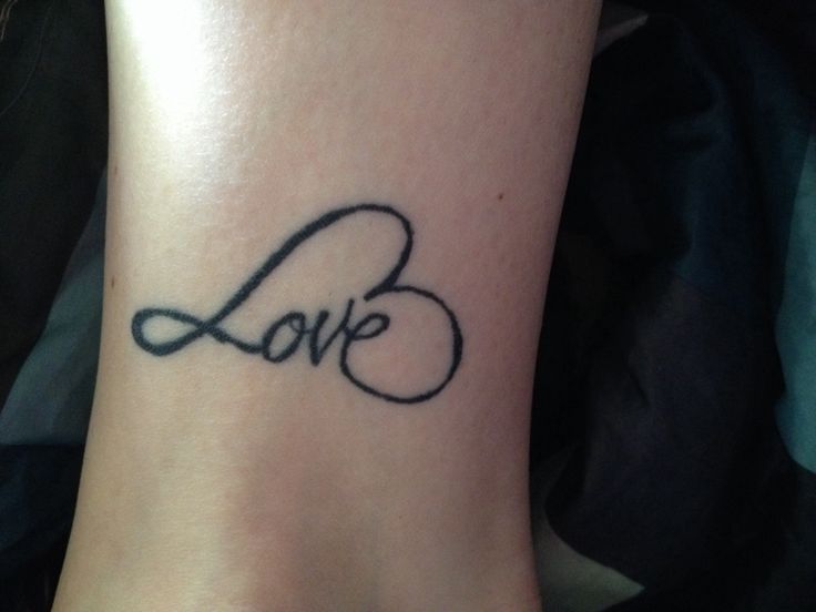 Love Infinity Heart Tattoo On Leg