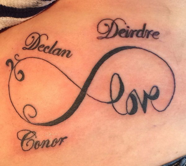 Love Infinity Tattoo On Back