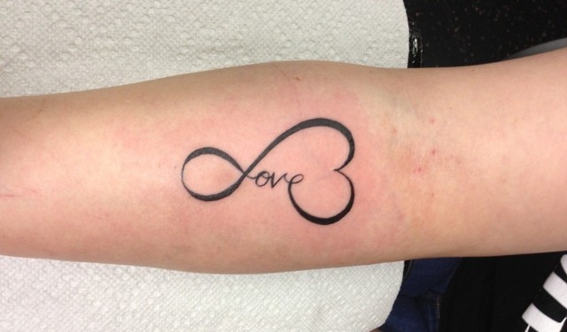 Love Infinity Tattoo On Forearm