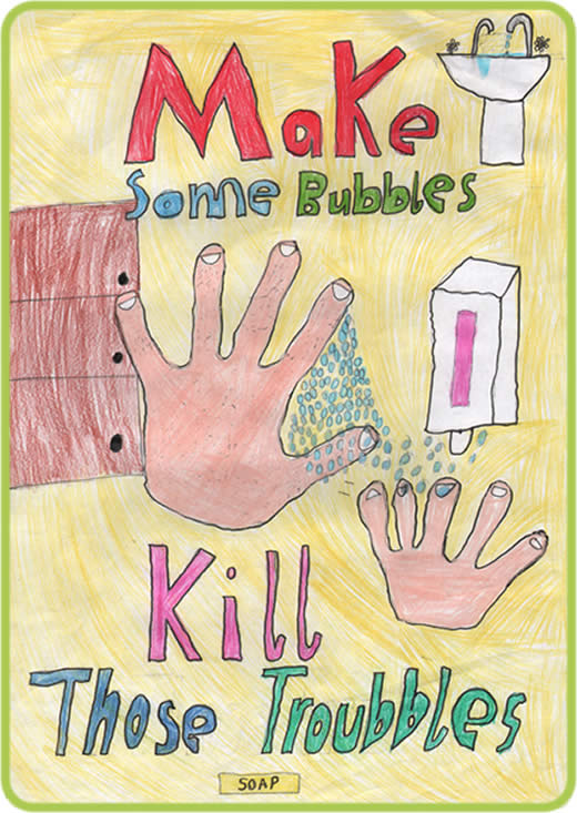 Make Some Bubbles Kill Those Troubles Global Handwashing Day Poster