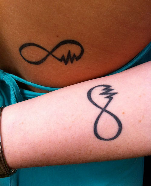 Matching Heartbeat Infinity Tattoo
