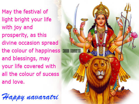 May The Festival Of Light Bright Your Life With Joy And Prosperity As This Divine Occasion Spread The Color Of Happiness And Blessings, May Your Life Covered With All The Color Of Sucess And Love Happy Navaratri