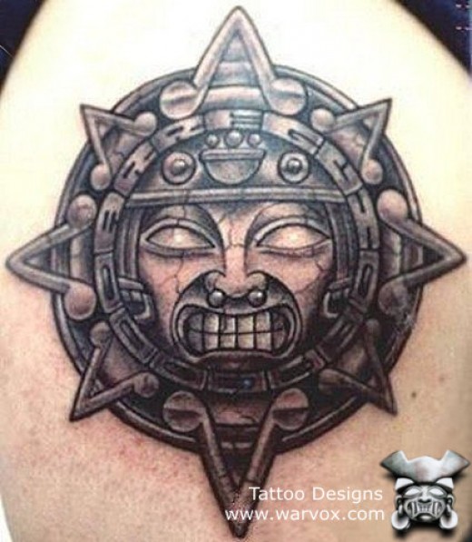 Mayan Aztec Tattoo On Shoulder