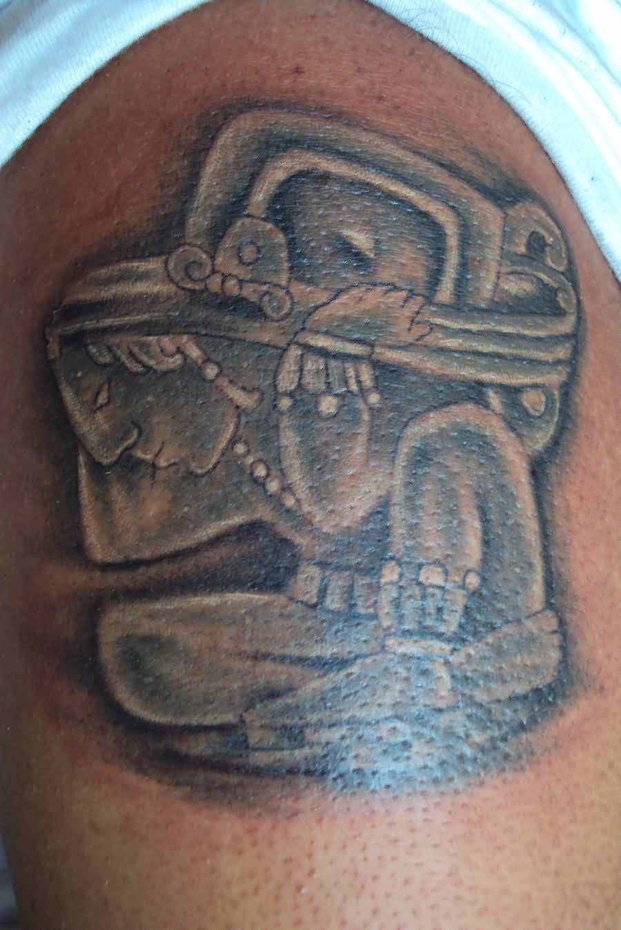Mayan Symbol Tattoo On Shoulder