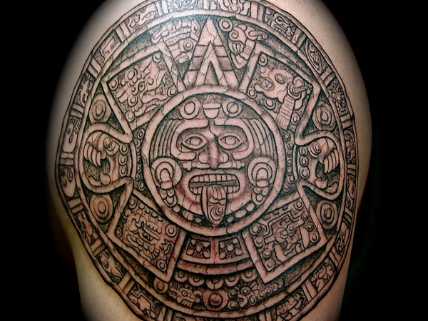 Mayan Tattoo Design On Shoulder