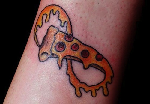 Melting Pizza Infinity Tattoo