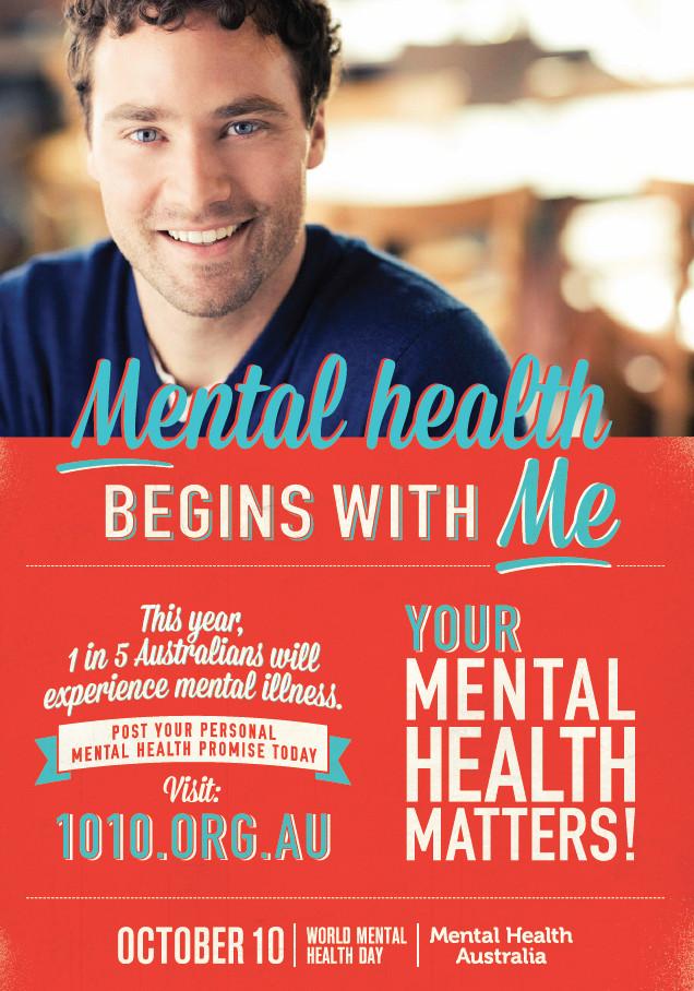 Mental Health Begins With Me Your Mental Health Matters World Mental Health Day Poster