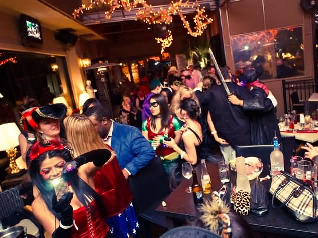 People Enjoying During The Halloween Party