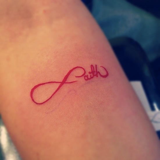 Red Ink Faith Infinity Tattoo