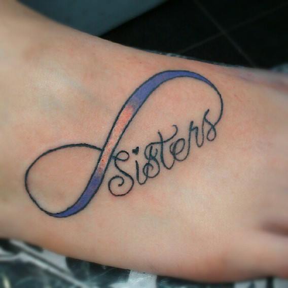 Right Foot Sisters Infinity Tattoo