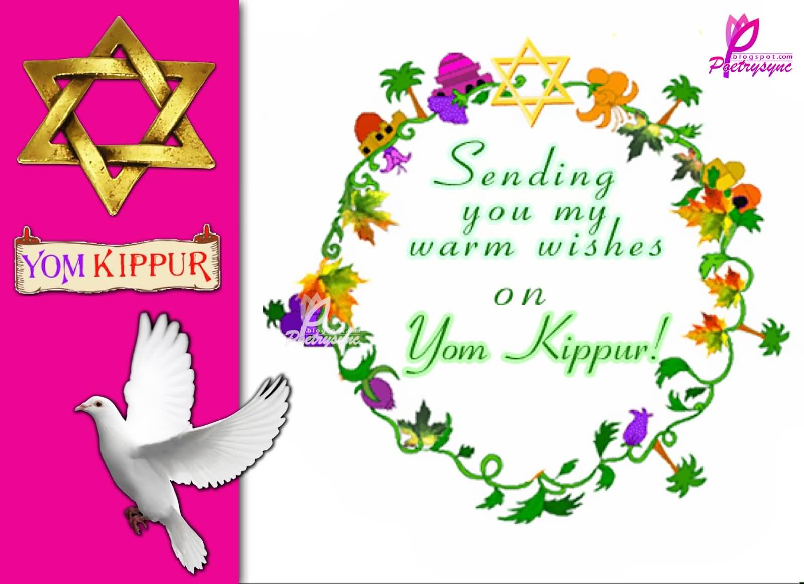 Sending You My Warm Wishes On Yom Kippur Greeting Card