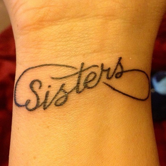 Sisters Infinity Tattoo On Wrist