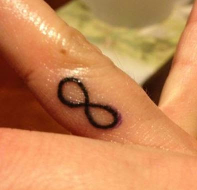 Small Black Infinity Tattoo On Finger