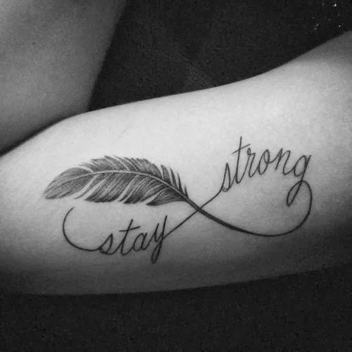 Stay Strong Infinity Tattoo On Bicep
